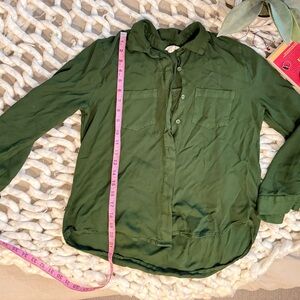 Green button down blouse